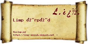 Limp Árpád névjegykártya